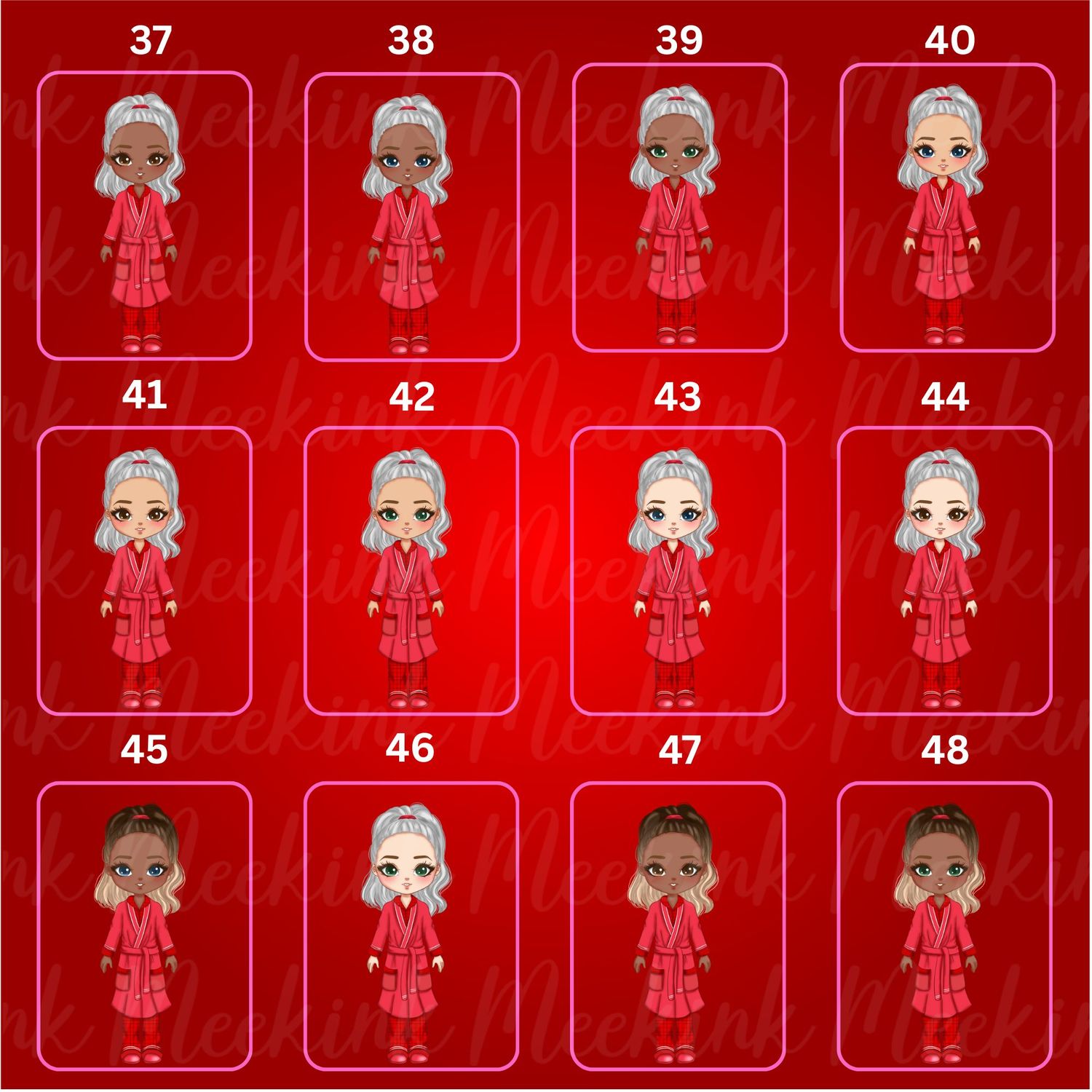 Christmas Mum in Pjs Doll UVDTF or DTF Decal