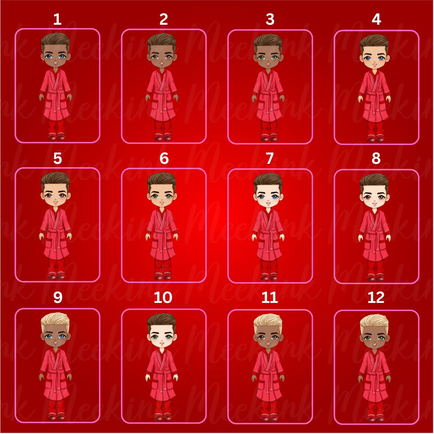 Christmas Dad in Pjs Doll UVDTF or DTF Decal