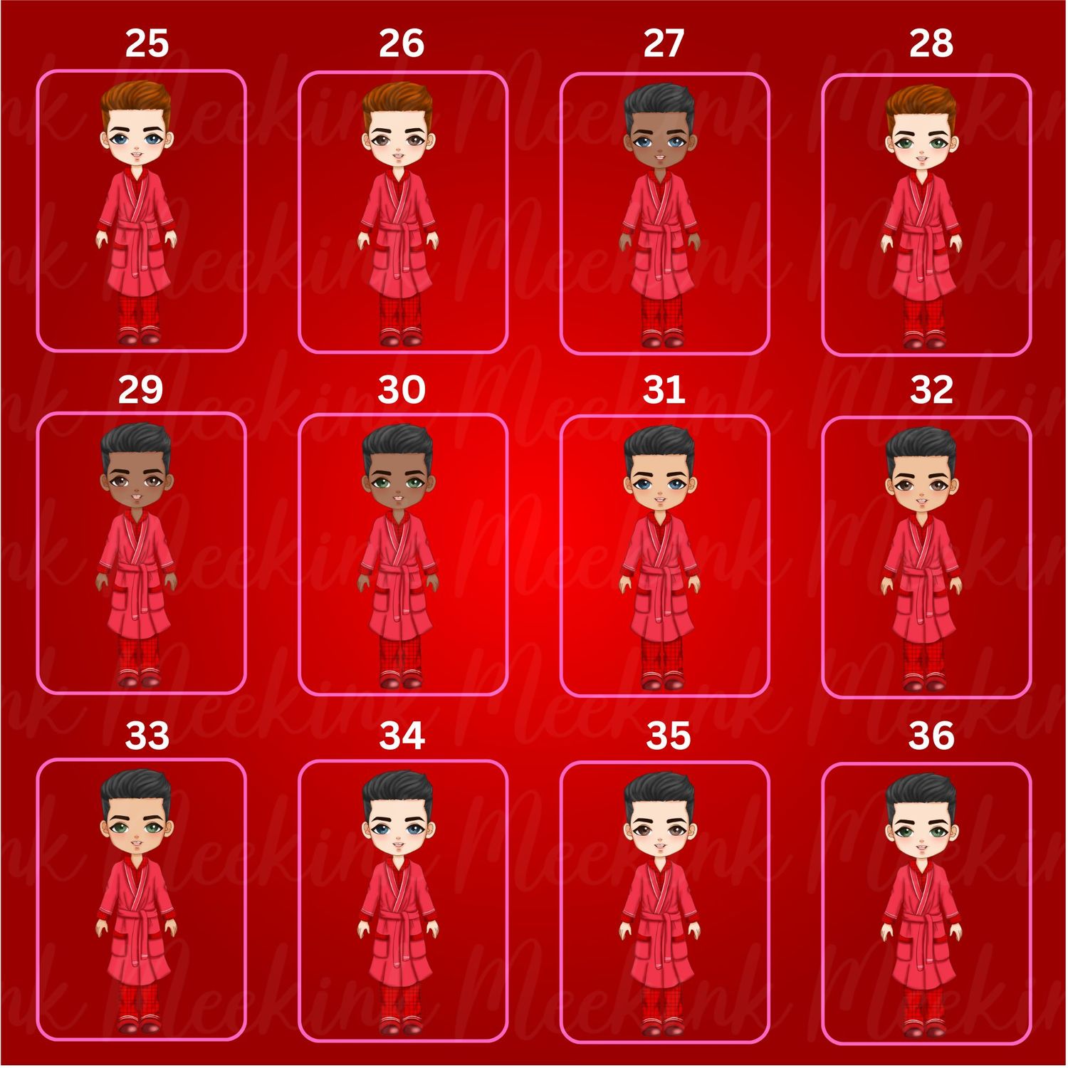 Christmas Dad in Pjs Doll UVDTF or DTF Decal