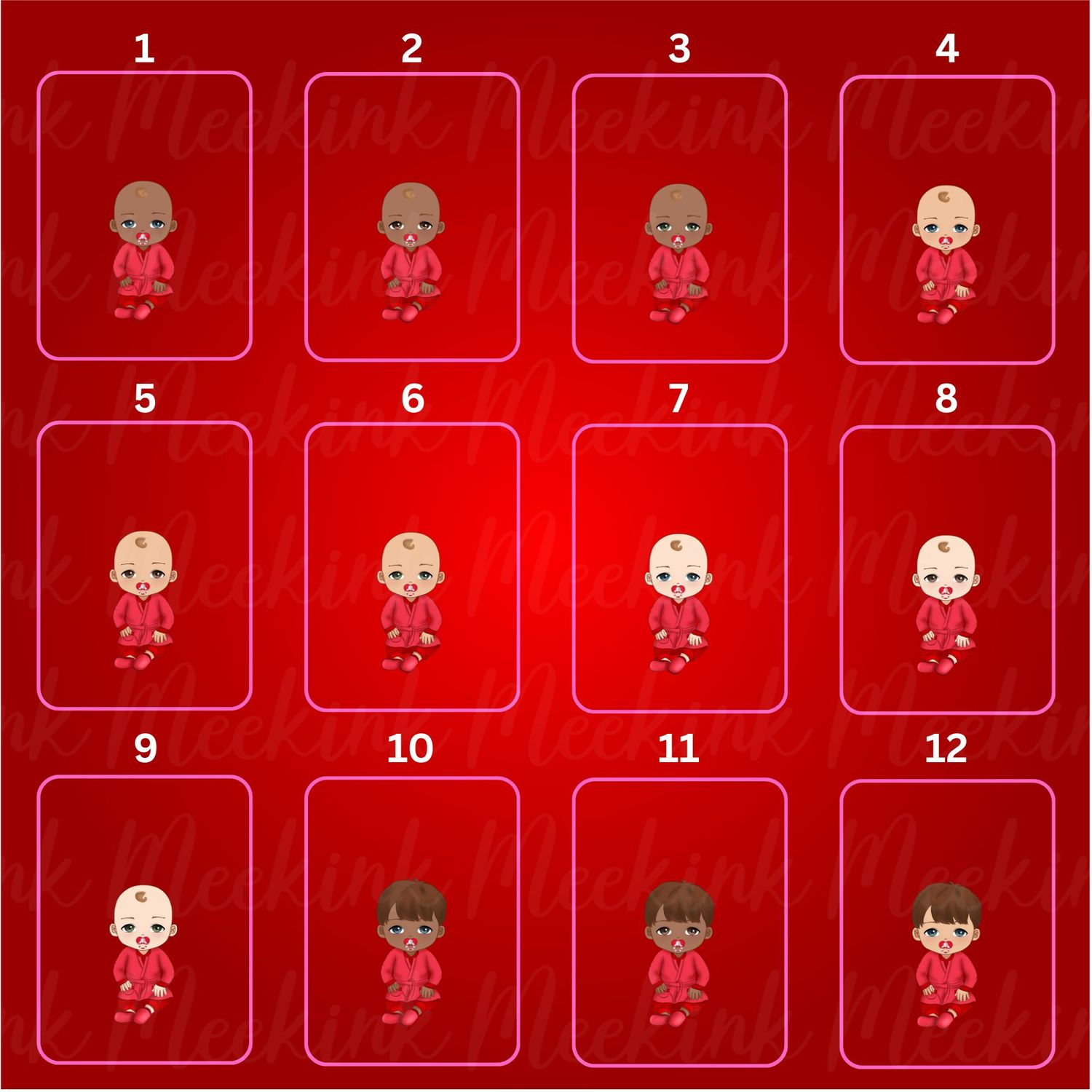 Christmas Baby Boy in Pjs Doll UVDTF or DTF Decal