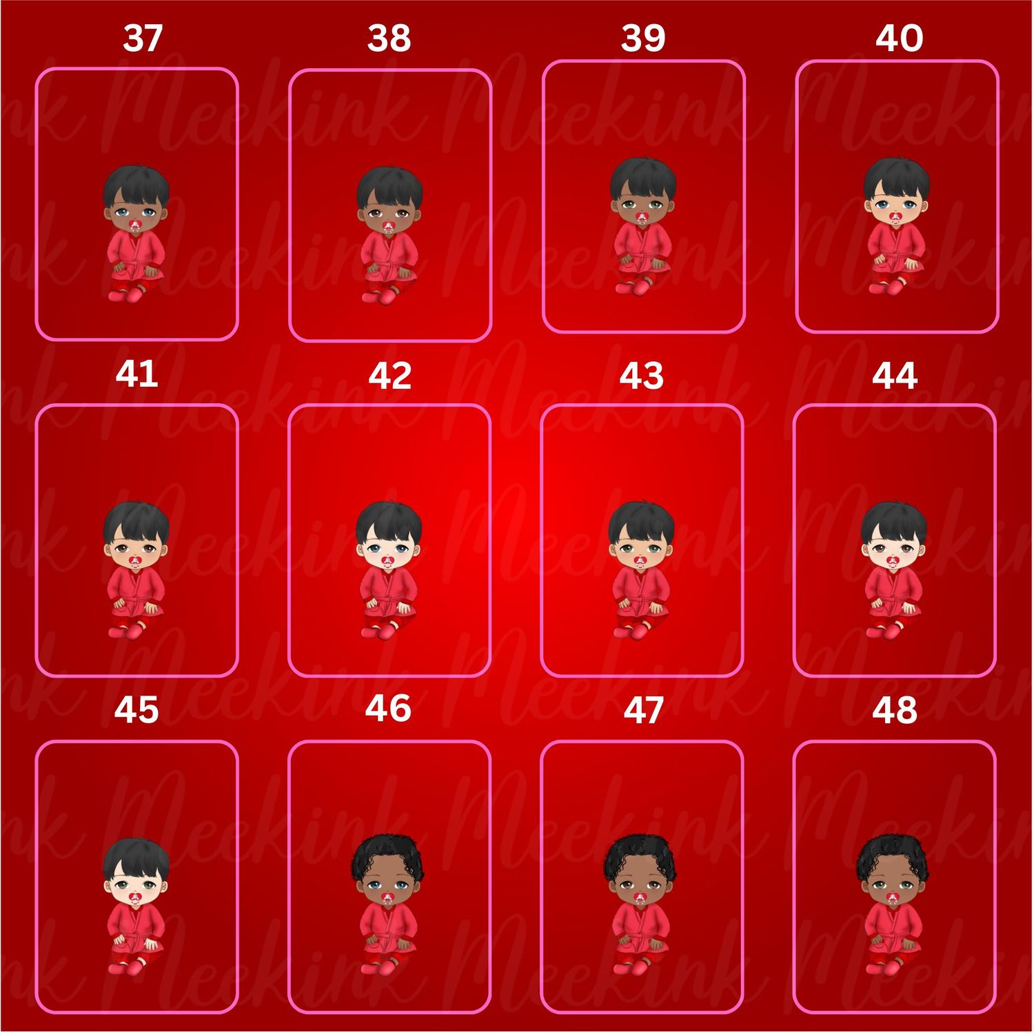 Christmas Baby Boy in Pjs Doll UVDTF or DTF Decal