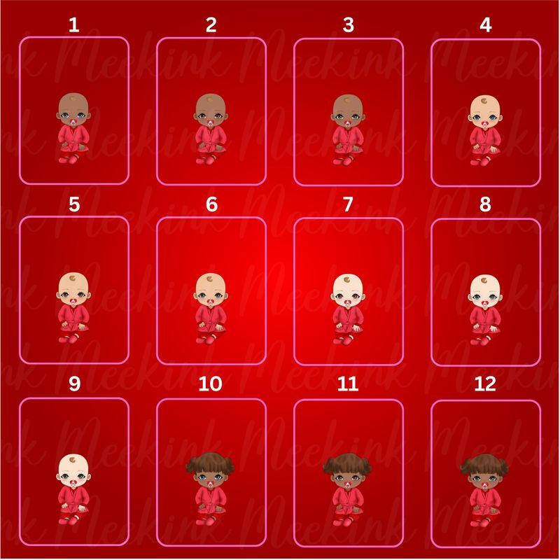 Christmas Baby Girl in Pjs Doll UVDTF or DTF Decal