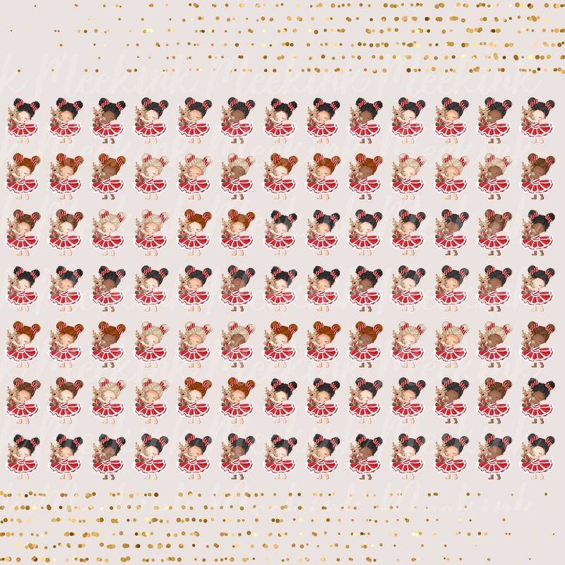 Christmas Reindeer Girls Hair Bow A4 DTF Decals