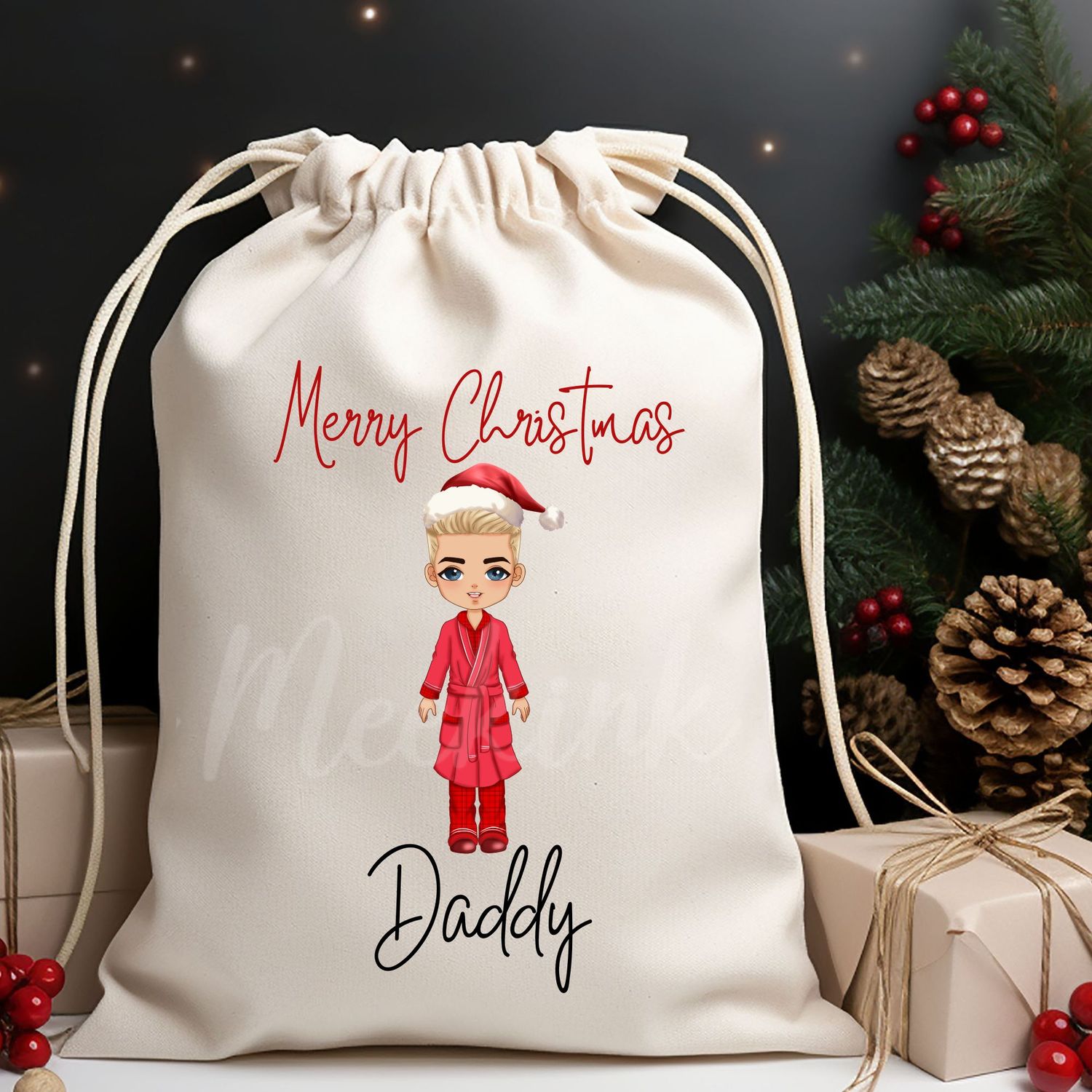 Christmas Dad in Pjs Doll DTF Decal