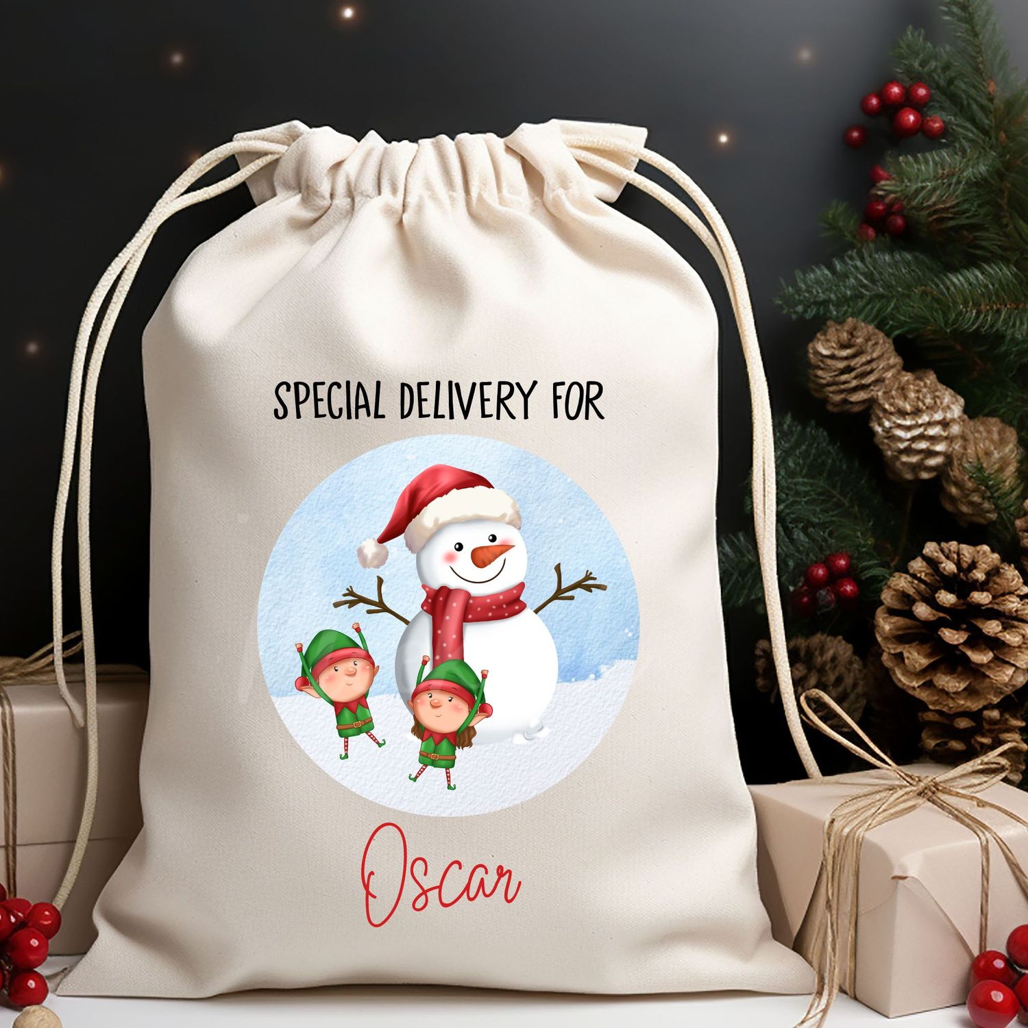 Snowman &amp; Elves Design 2 DTF Decal