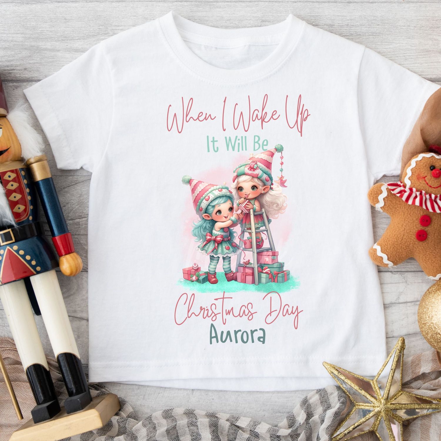 When I Wake Up Girl Elves DTF Decal