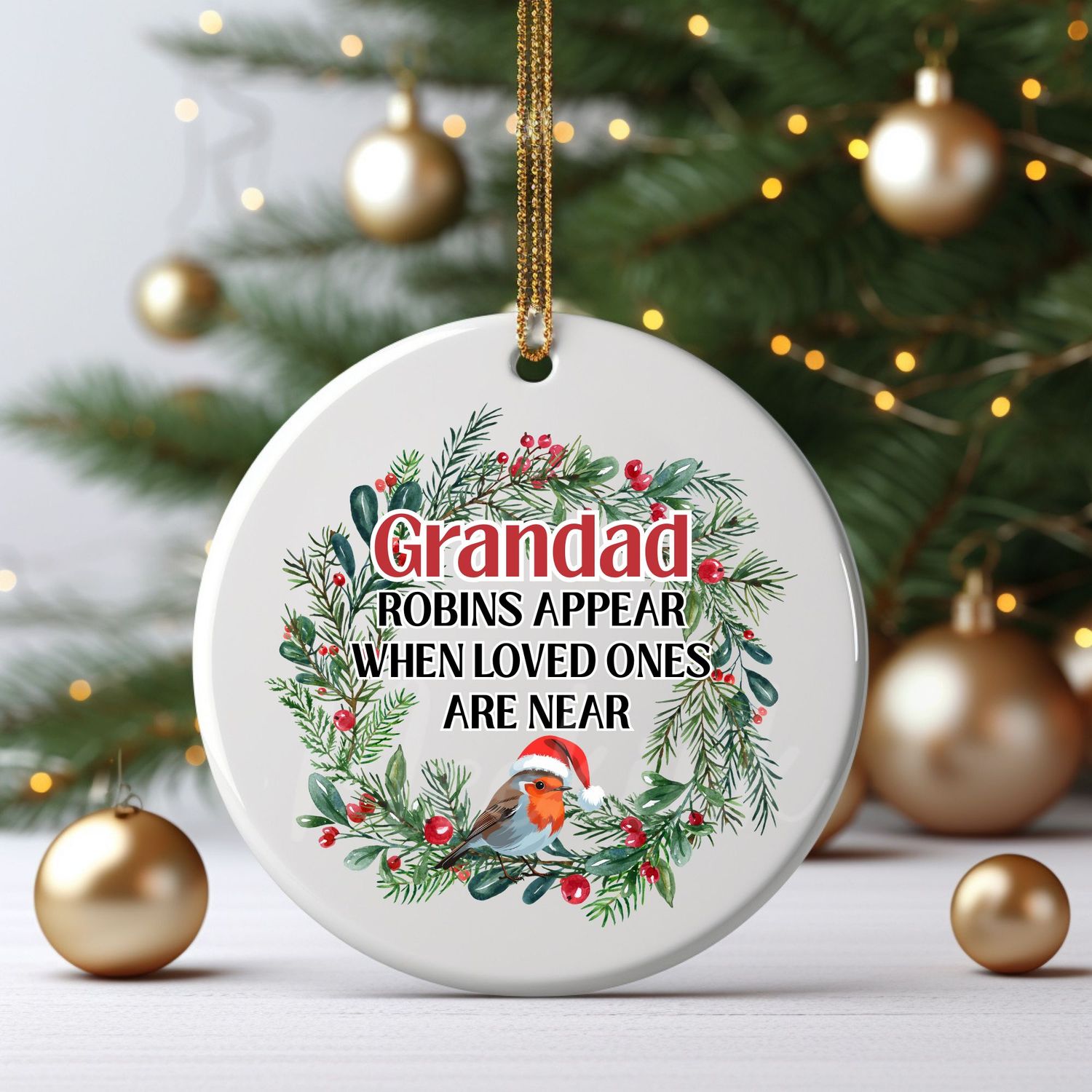 Memorial Santa Hat Robin Foliage UVDTF or DTF Decal