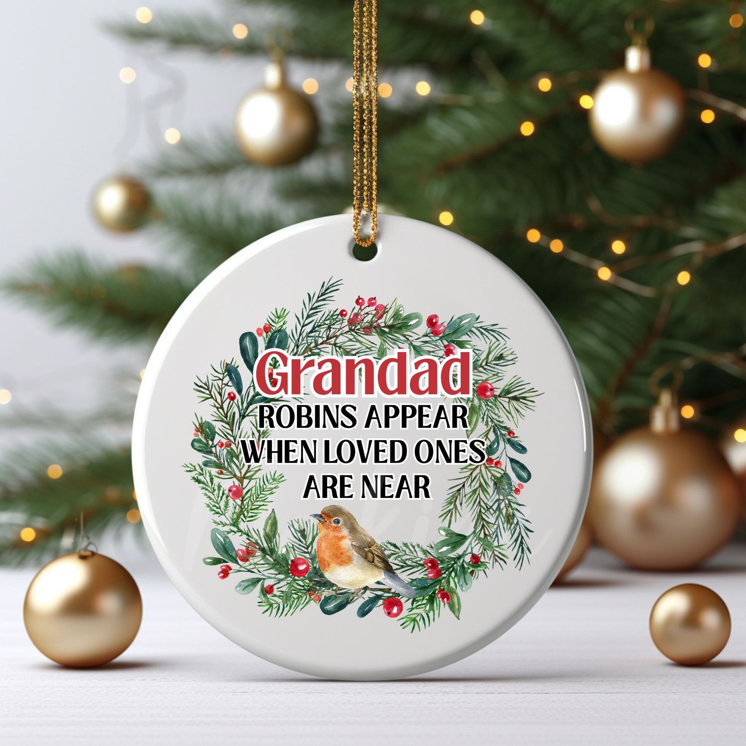 Memorial Christmas Robin Foliage UVDTF or DTF Decal