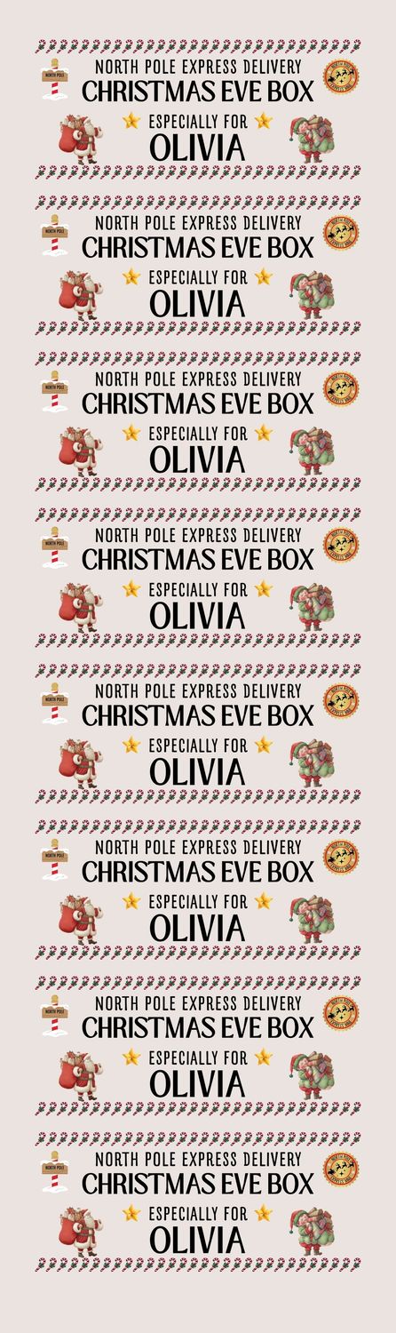 Traditional Christmas Eve Crate Decals x8 Meter UVDTF or DTF