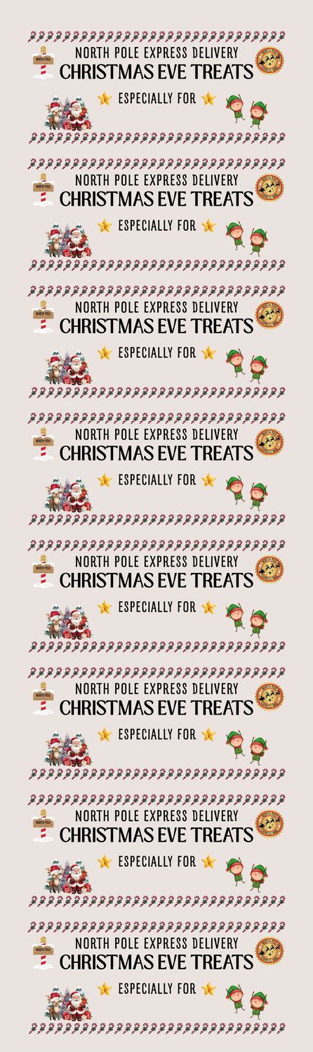 Christmas Eve Crate Decals x8 Meter Design 1 UVDTF or DTF