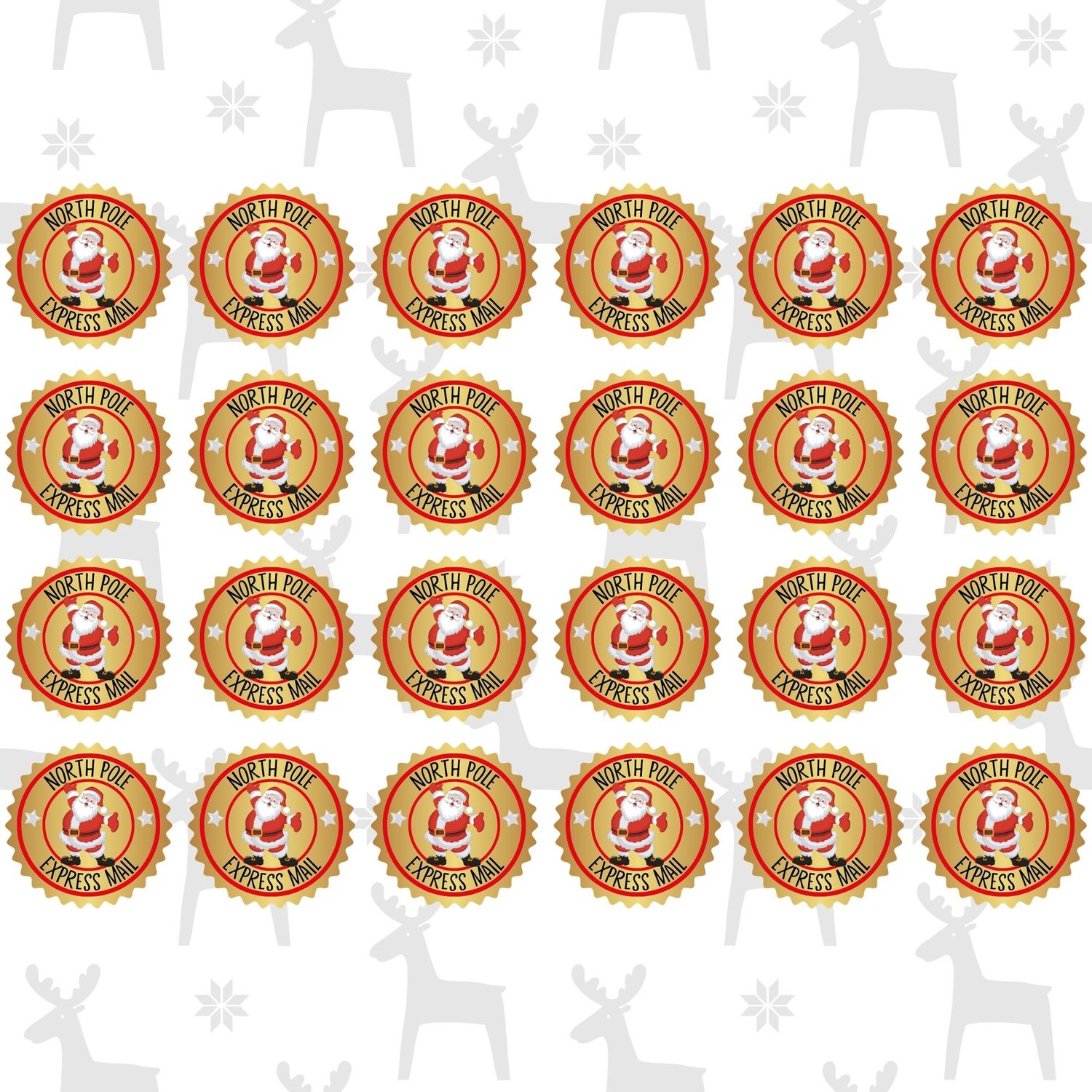 North Pole Santa Decals x24 UVDTF or DTF