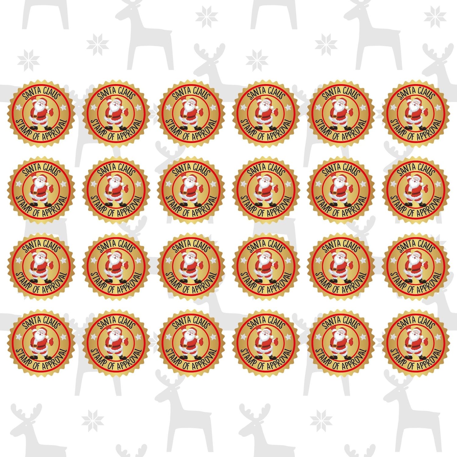 North Pole Santa Approval Decals x24 UVDTF or DTF