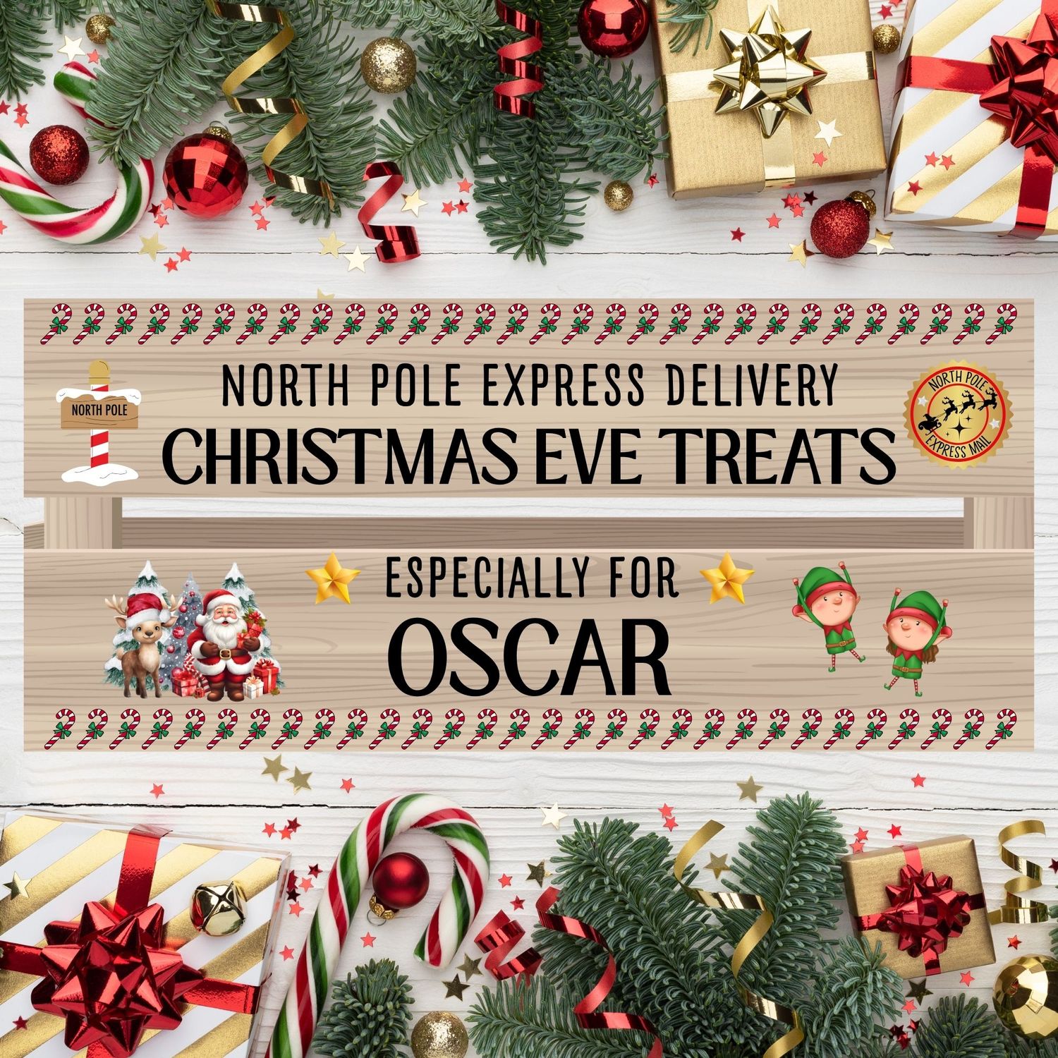Christmas Eve Crate UVDTF or DTF Decal Design 1