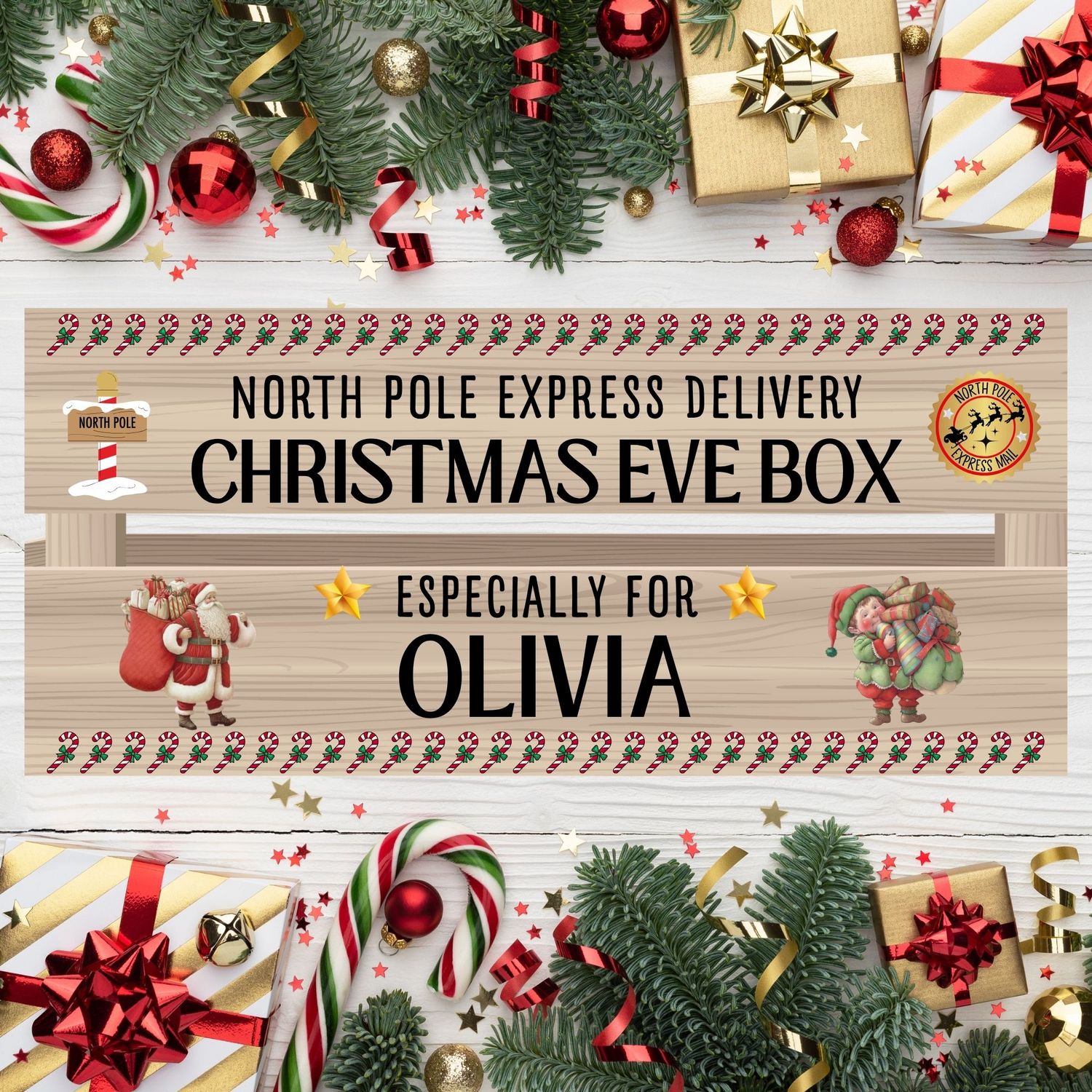 Christmas Eve Crate UVDTF or DTF Decal Design 4