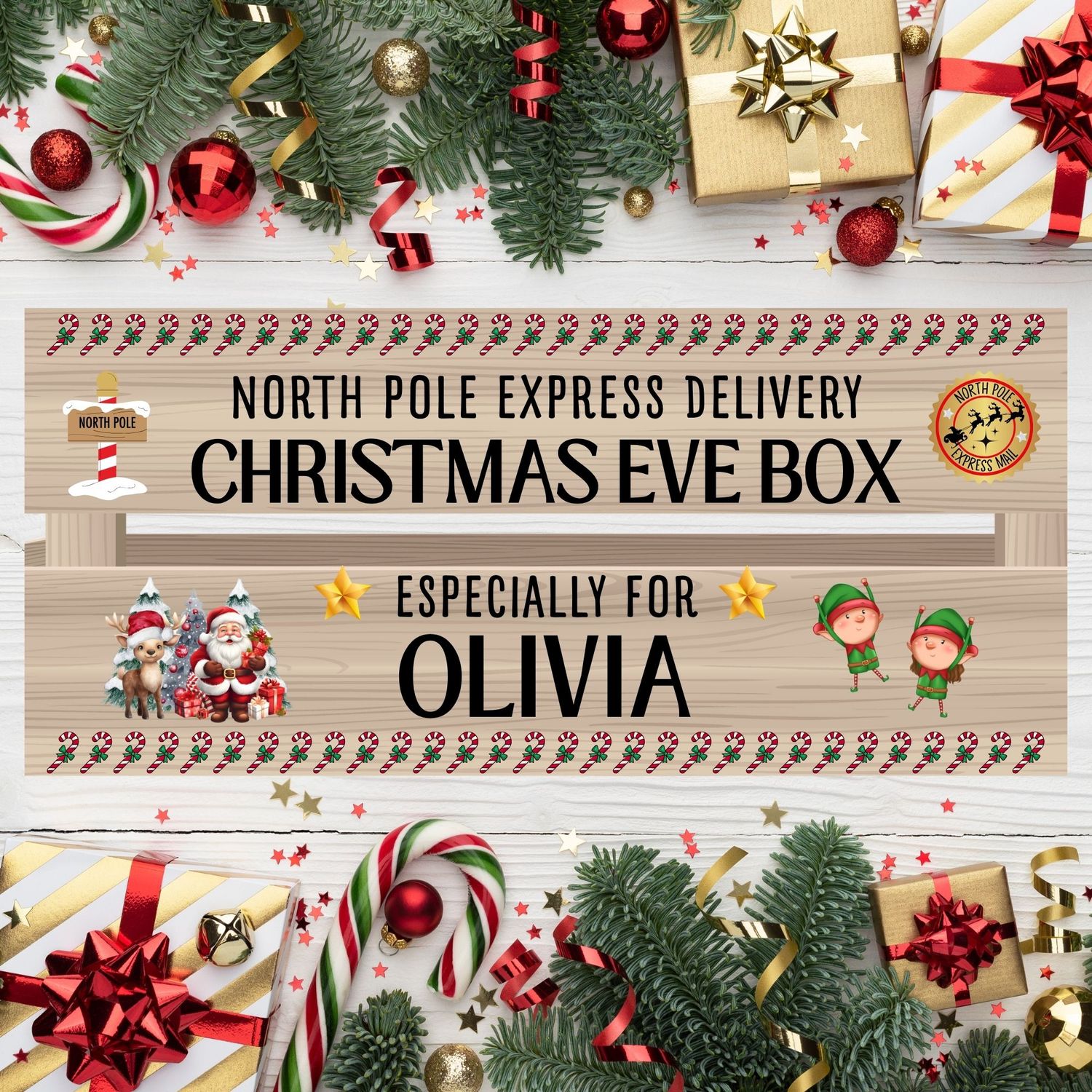 Christmas Eve Crate UVDTF or DTF Decal Design 2