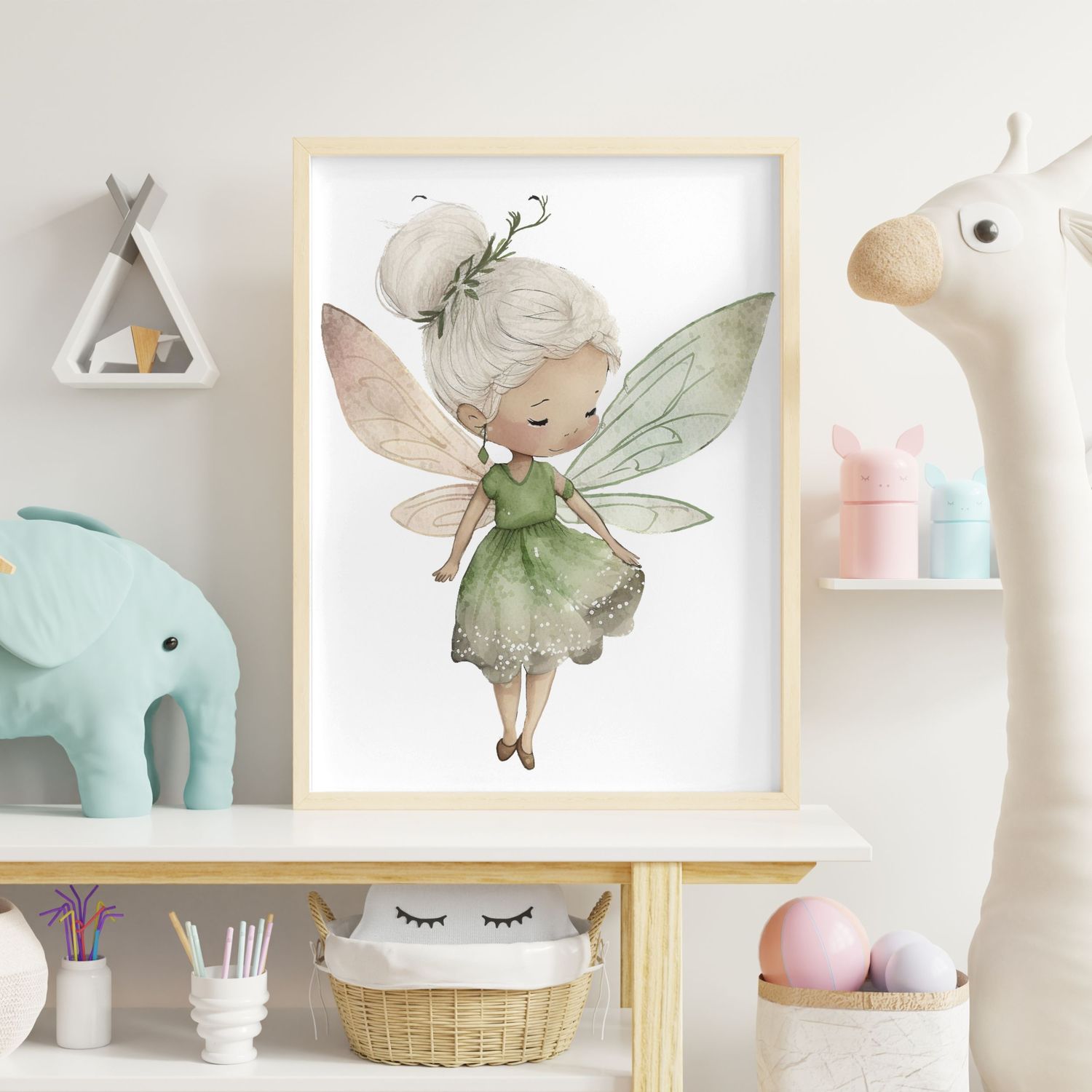 Little Fairy Girl 1 Nursery Bedroom Decor Print