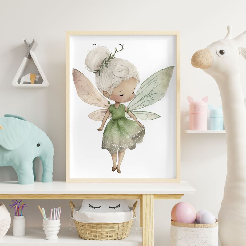 Little Fairy Girl 1 Nursery Bedroom Decor Print