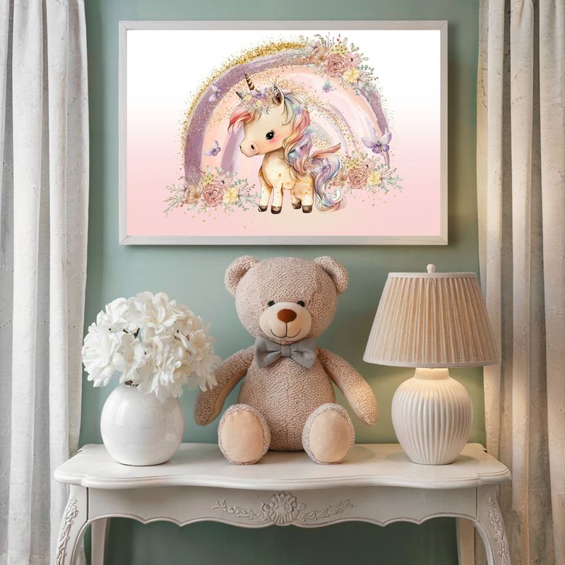 Unicorn Rainbow Nursery Bedroom Decor Print