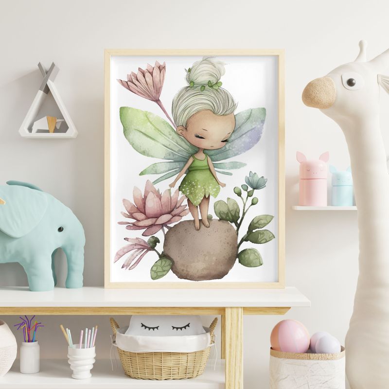 Little Fairy Girl 2 Nursery Bedroom Decor Print