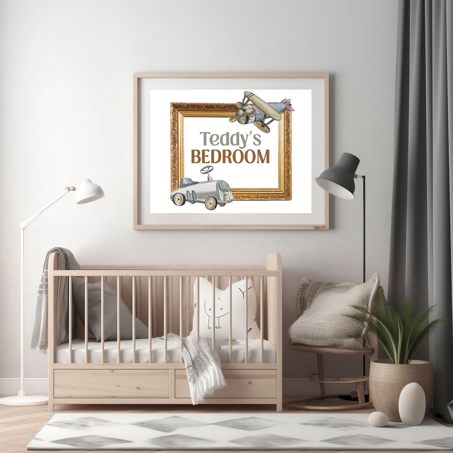 Vintage Toys Frame Nursery Bedroom Decor Print