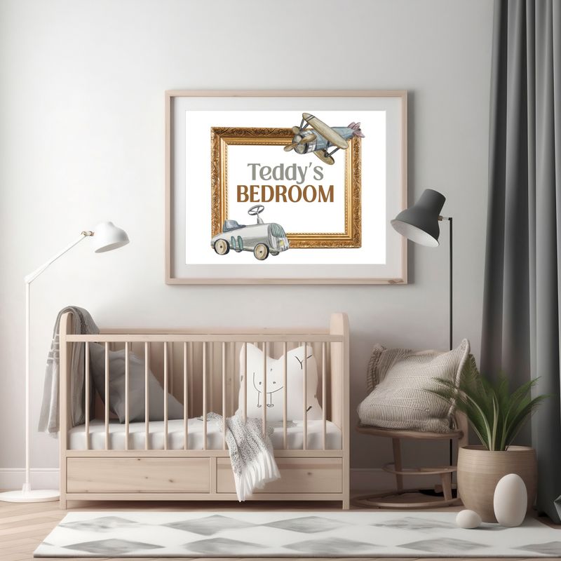 Vintage Toys Frame Nursery Bedroom Decor Print