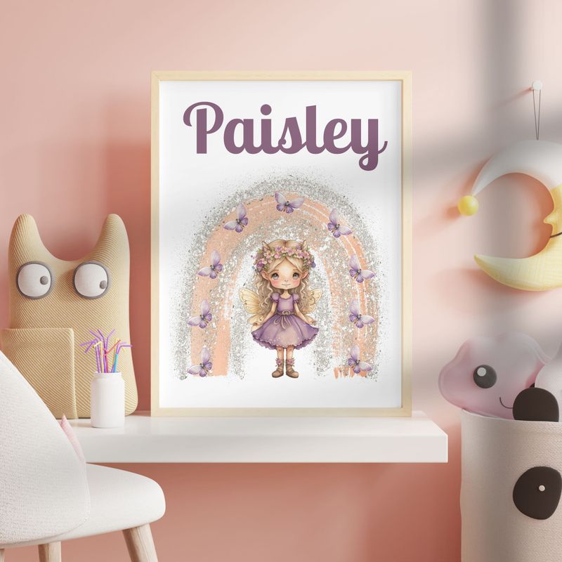 Fairy Rainbow Nursery Bedroom Decor Print