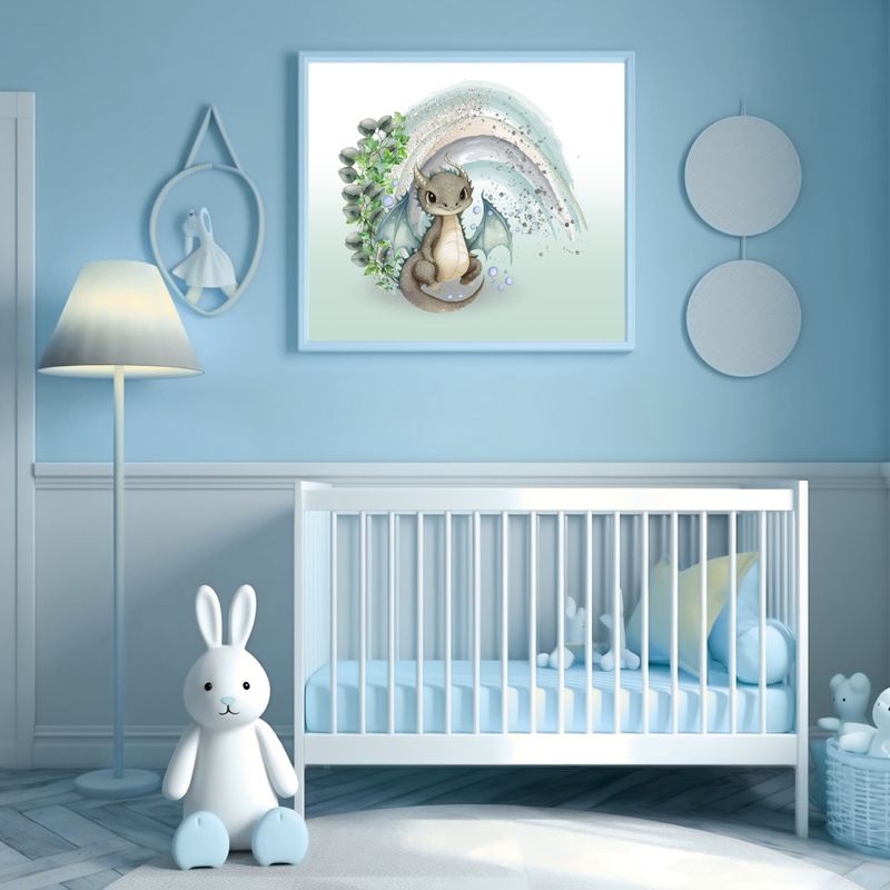 Dragon Rainbow Nursery Bedroom Decor Print