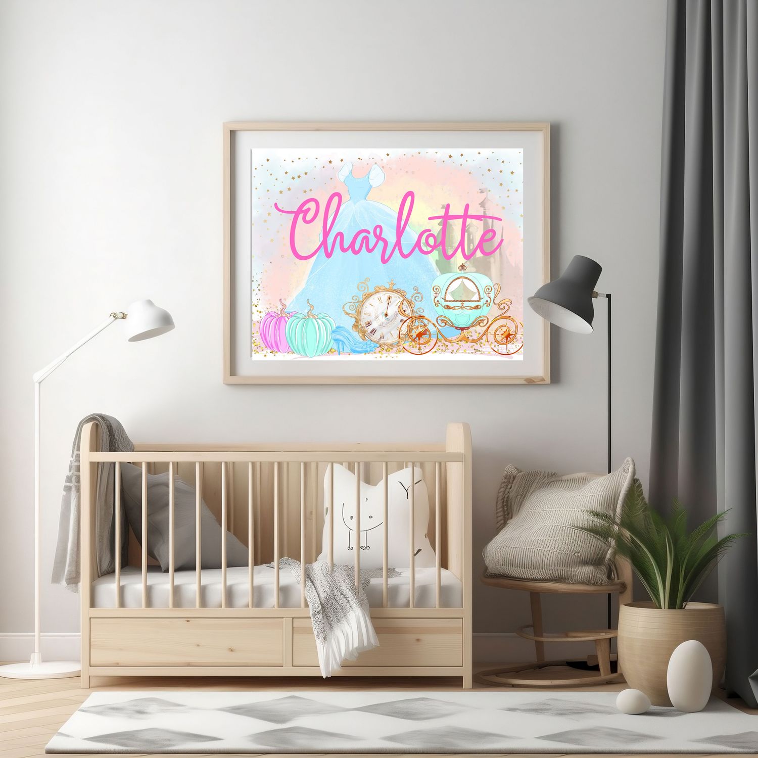 Princess Nursery Bedroom Decor Print