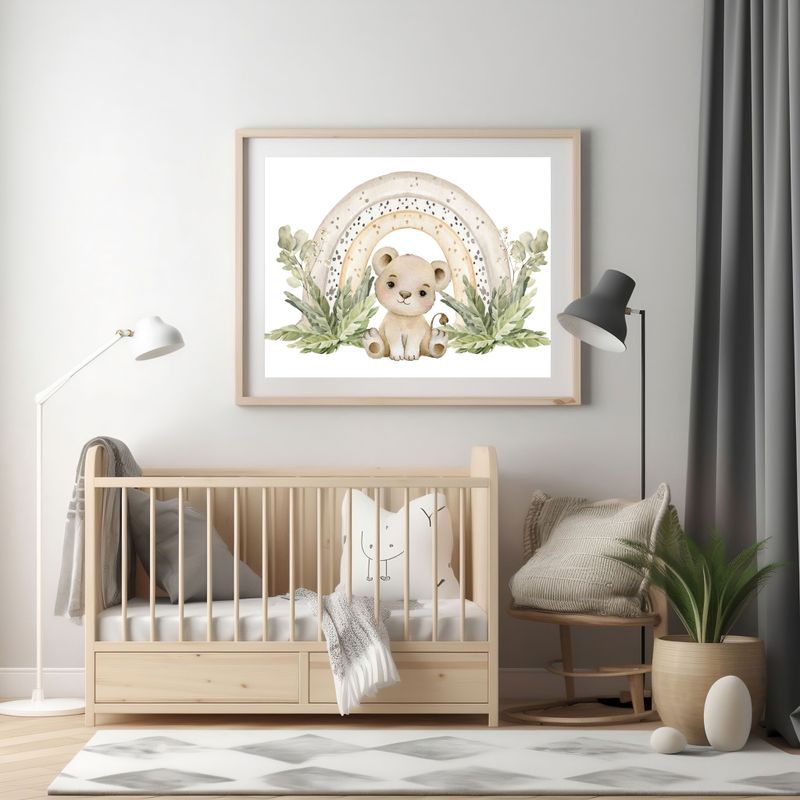 Cute Cub Rainbow Nursery Bedroom Decor Print