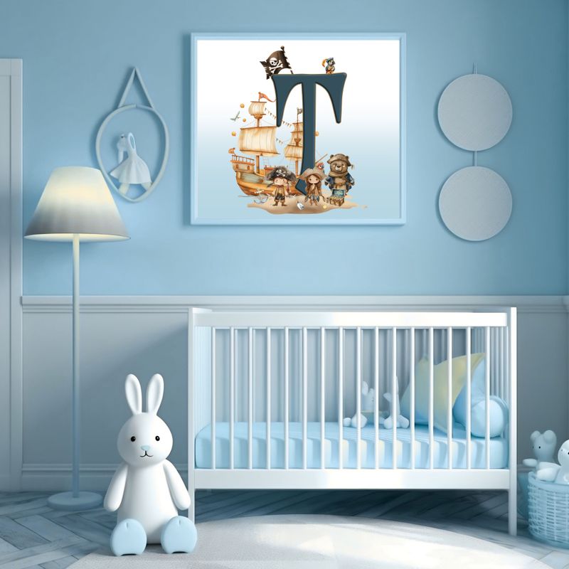 Pirate Ship Alphabet Nursery Bedroom Decor Print