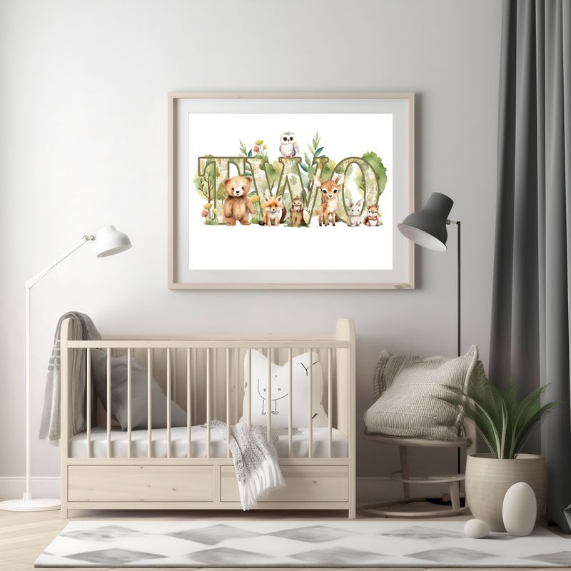 Woodland TWO Nursery Bedroom Decor Print