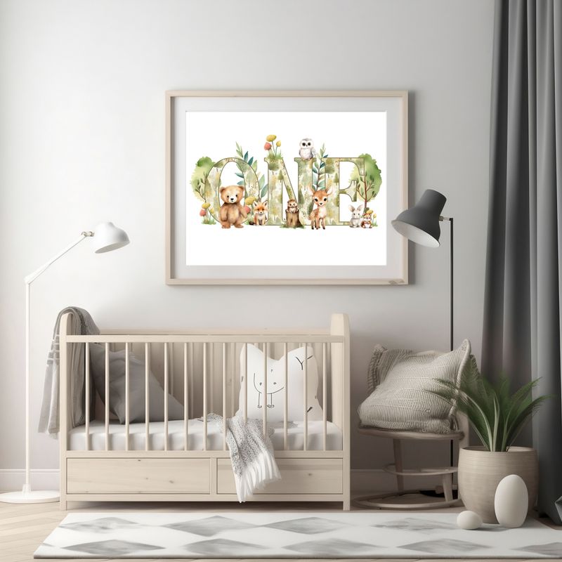 Woodland ONE Nursery Bedroom Decor Print