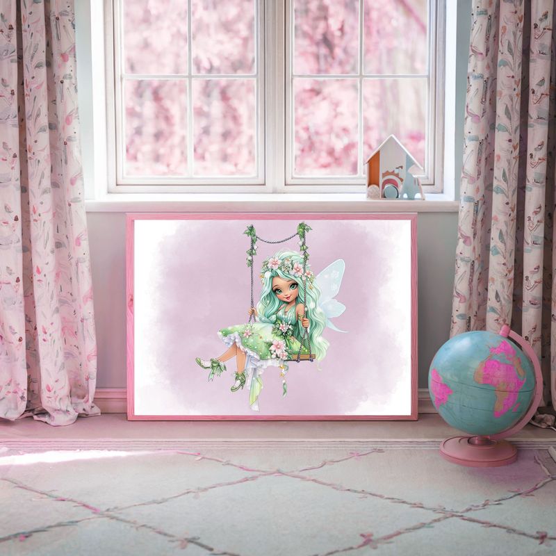 Fairy On A Swing 4 Nursery Bedroom Decor Print
