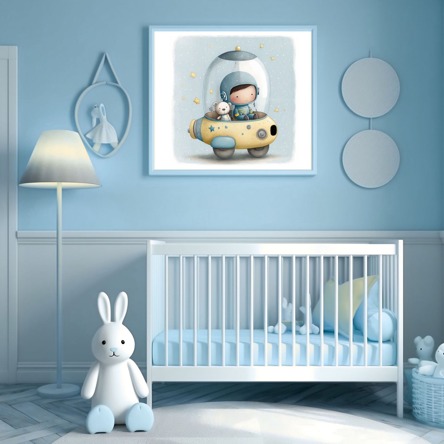 Space Ship Boy 7 Nursery Bedroom Decor Print