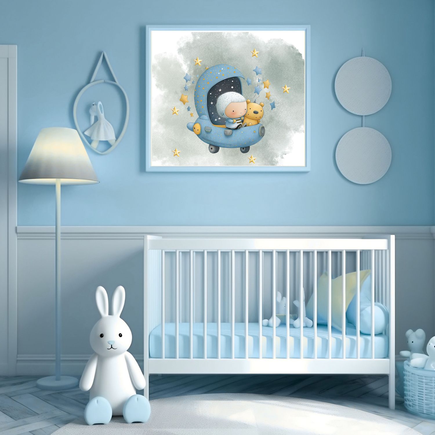 Space Ship Boy 2 Nursery Bedroom Decor Print