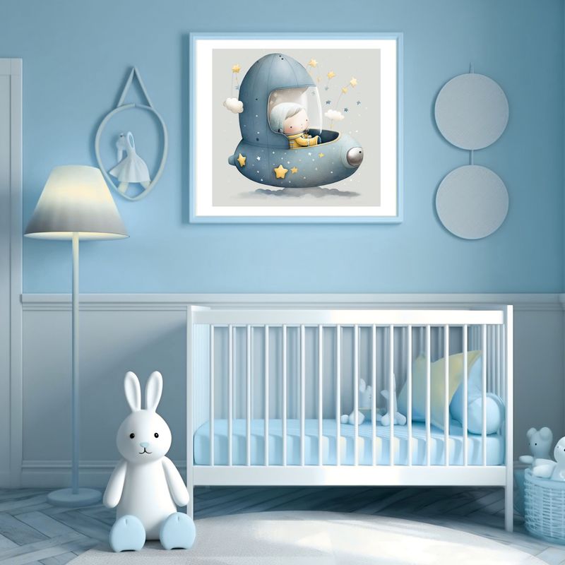 Space Ship Boy 4 Nursery Bedroom Decor Print
