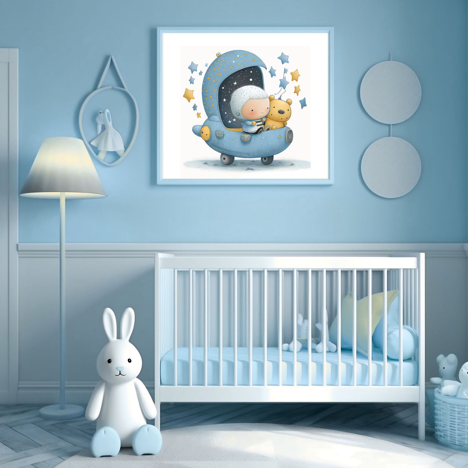 Space Ship Boy 8 Nursery Bedroom Decor Print