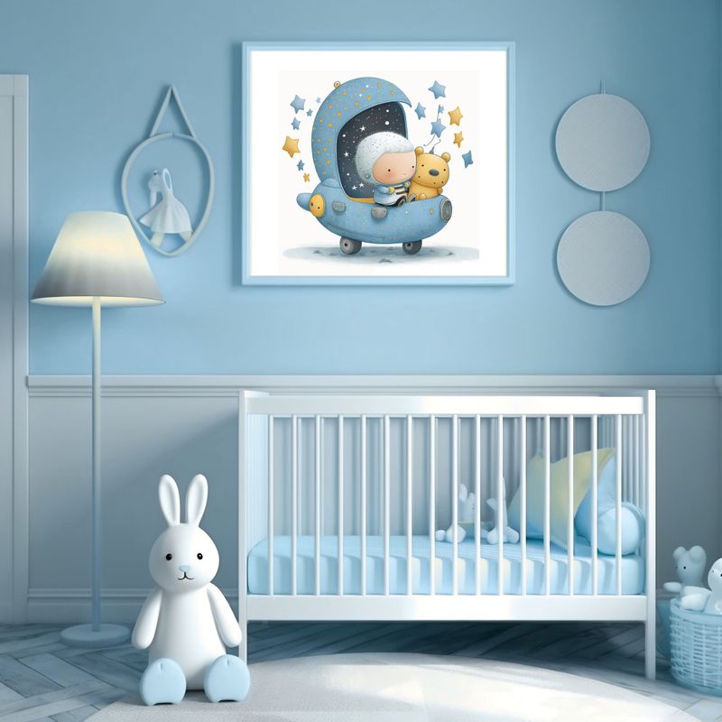 Space Ship Boy 8 Nursery Bedroom Decor Print