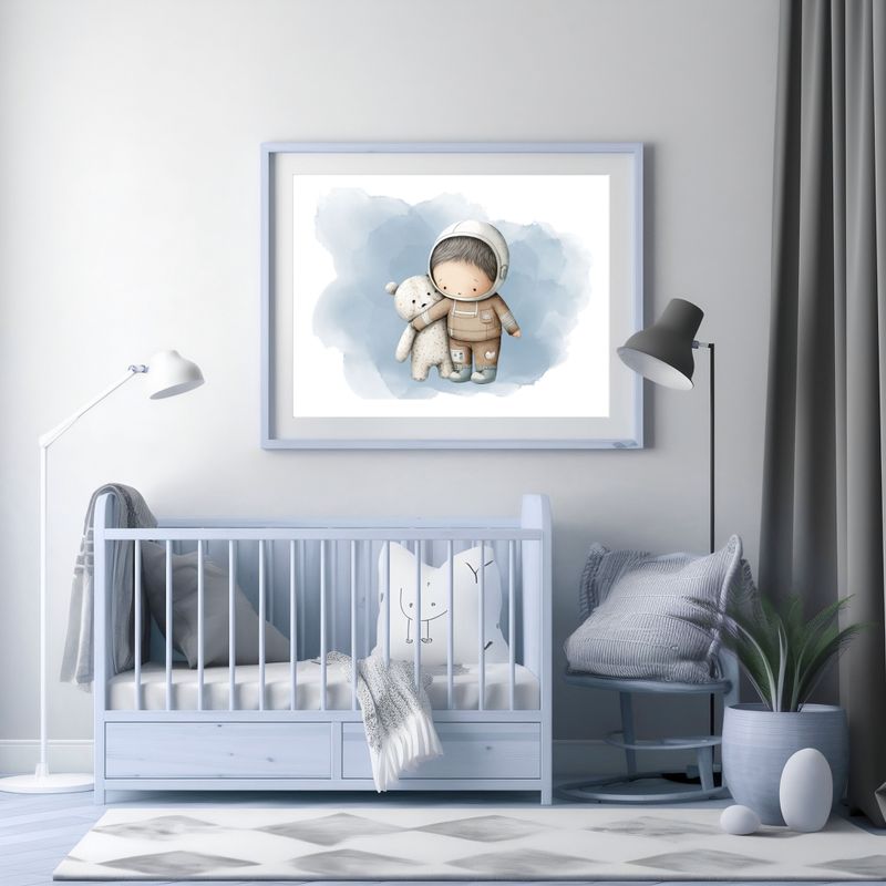 Astronaut Boy 4 Nursery Bedroom Decor Print
