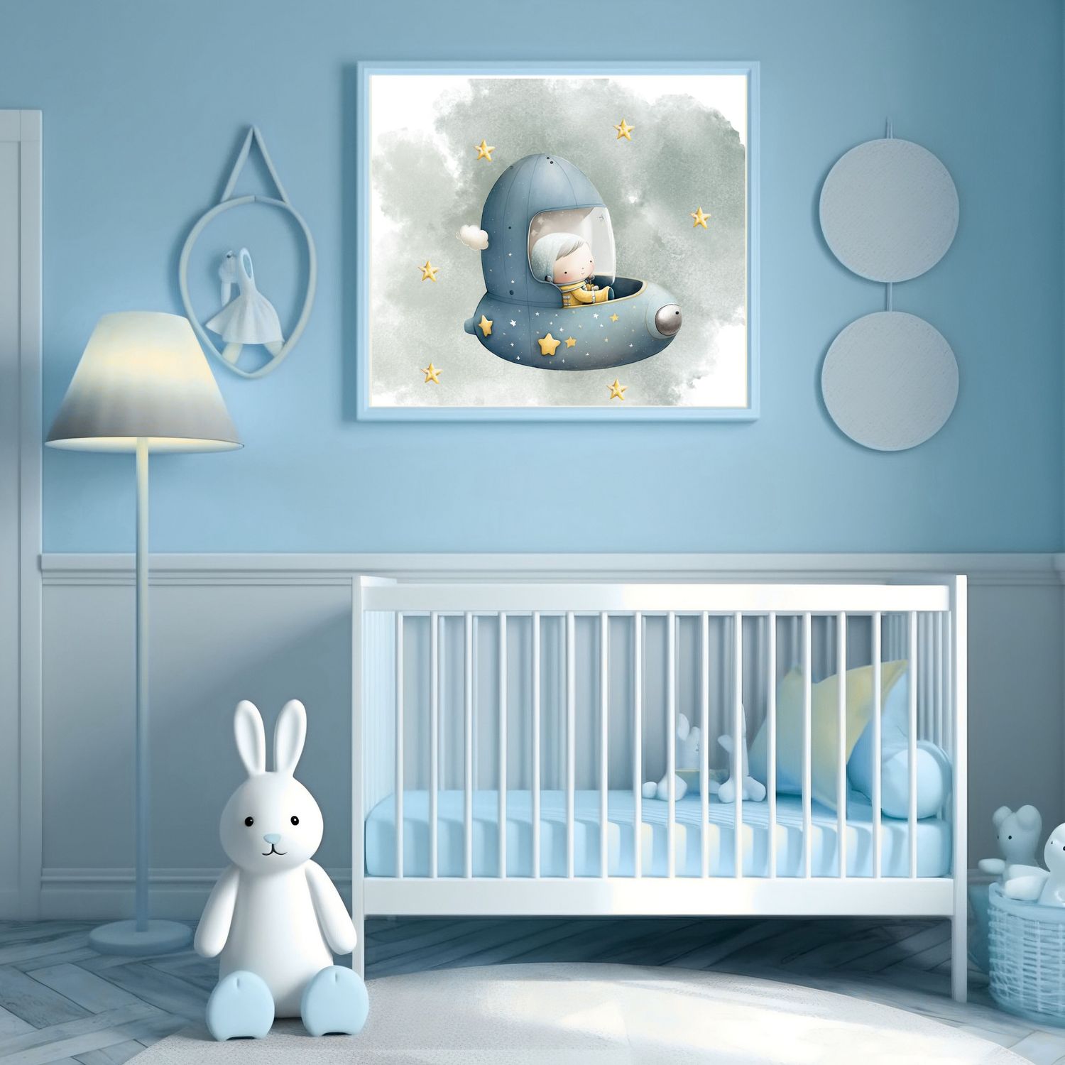 Space Ship Boy 3 Nursery Bedroom Decor Print