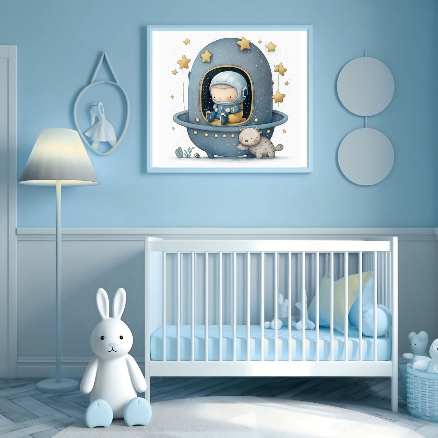 Space Ship Boy 6 Nursery Bedroom Decor Print