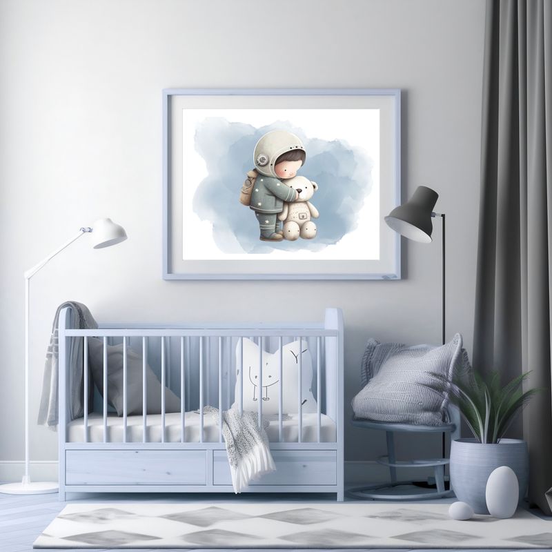 Astronaut Boy 2 Nursery Bedroom Decor Print