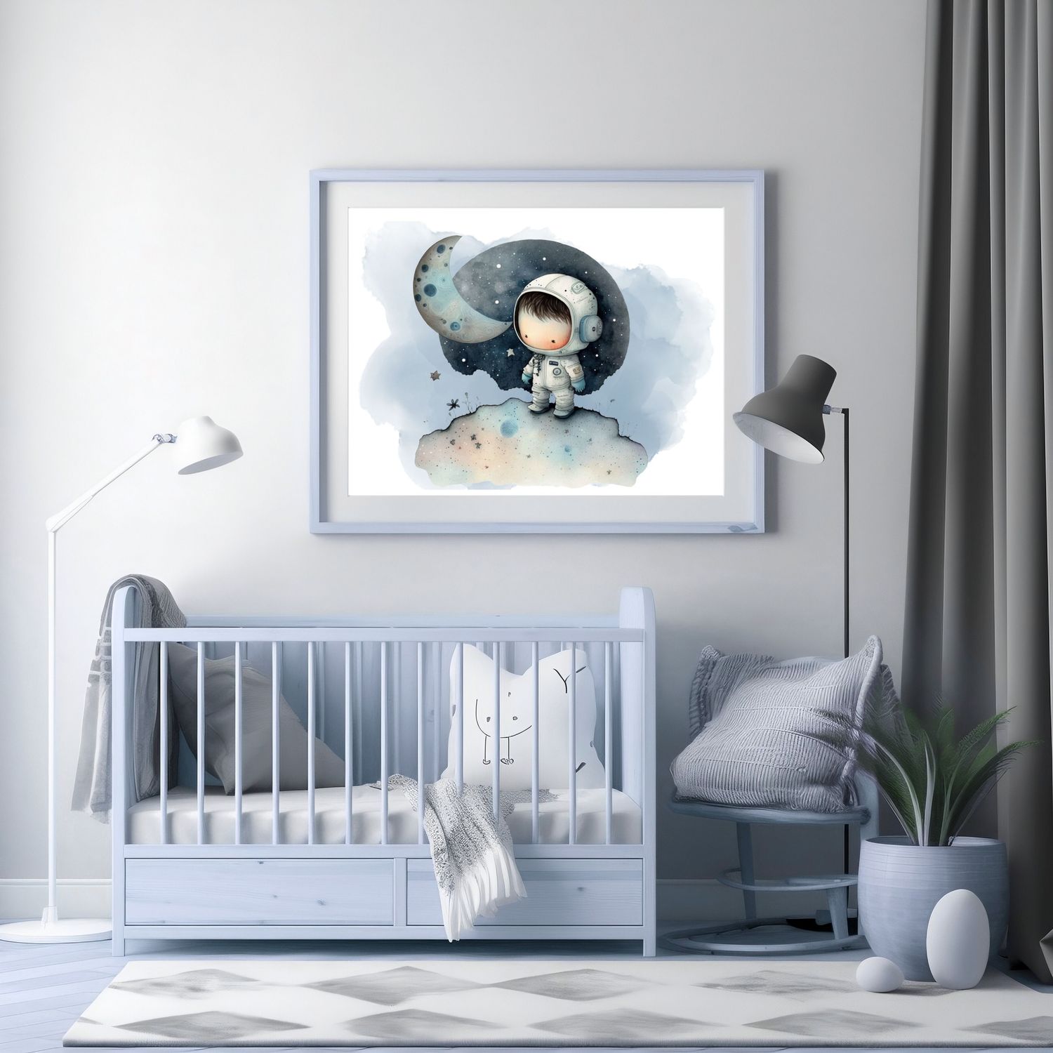 Astronaut Boy 6 Nursery Bedroom Decor Print