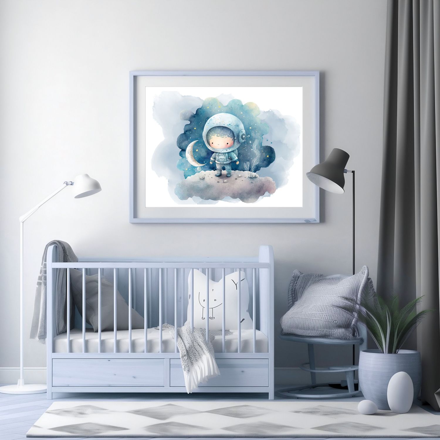 Astronaut Boy 7 Nursery Bedroom Decor Print