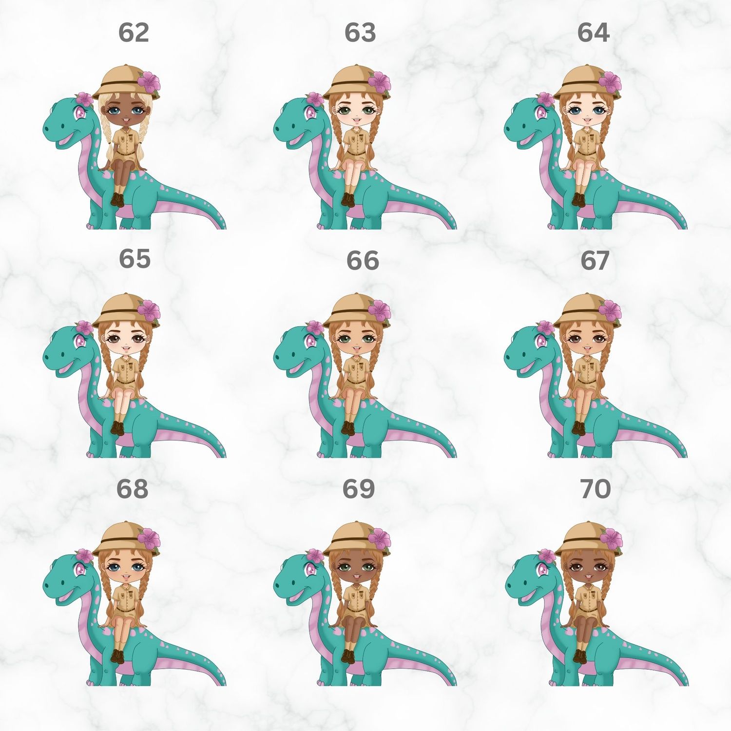Bronte Dino Doll Nursery Bedroom Decor Print