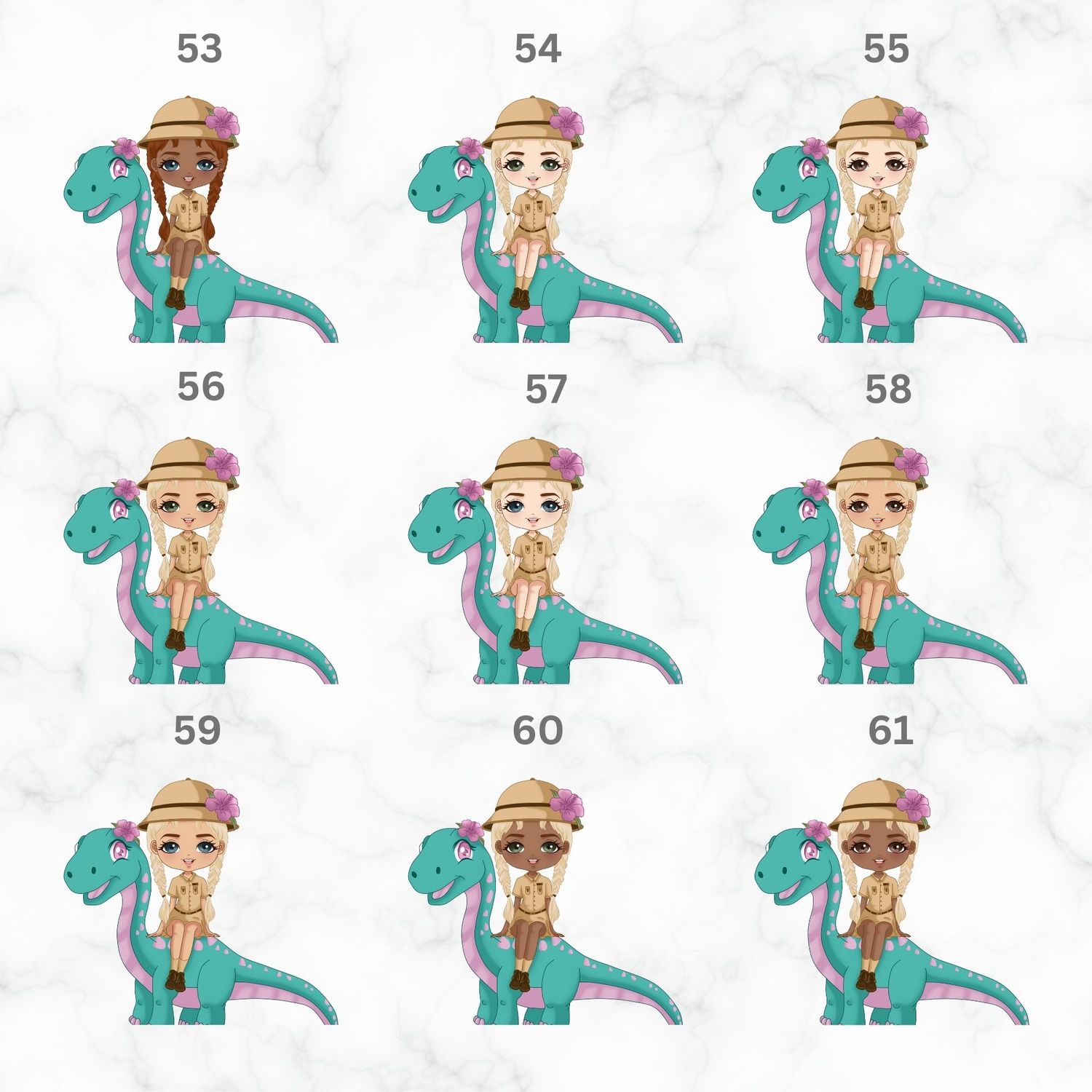Bronte Dino Doll Nursery Bedroom Decor Print