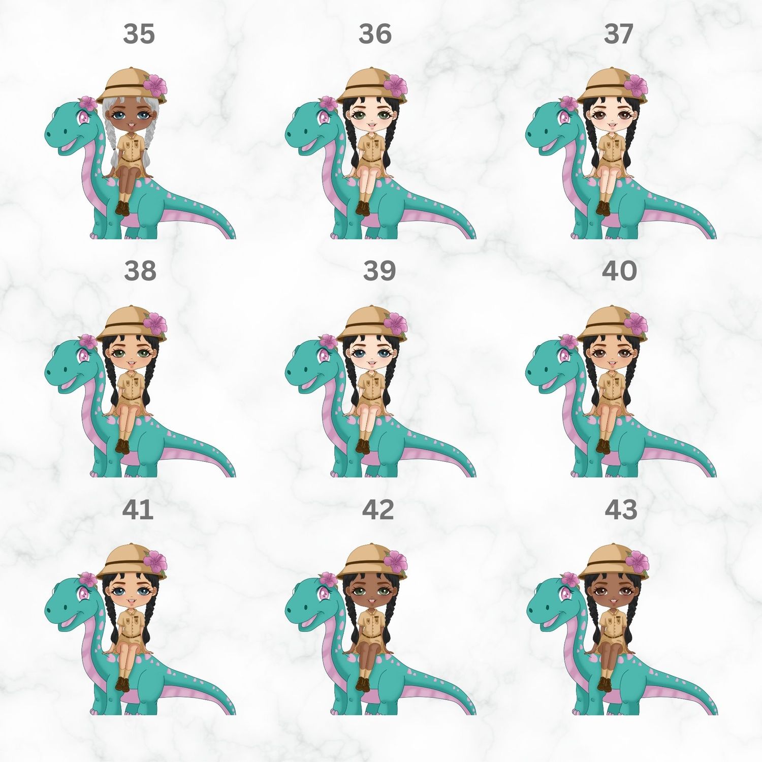 Bronte Dino Doll Nursery Bedroom Decor Print