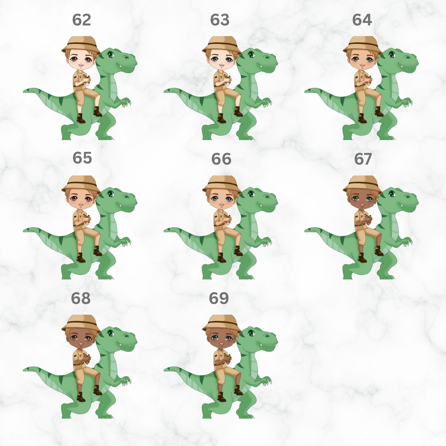 Rex Dino Doll Nursery Bedroom Decor Print