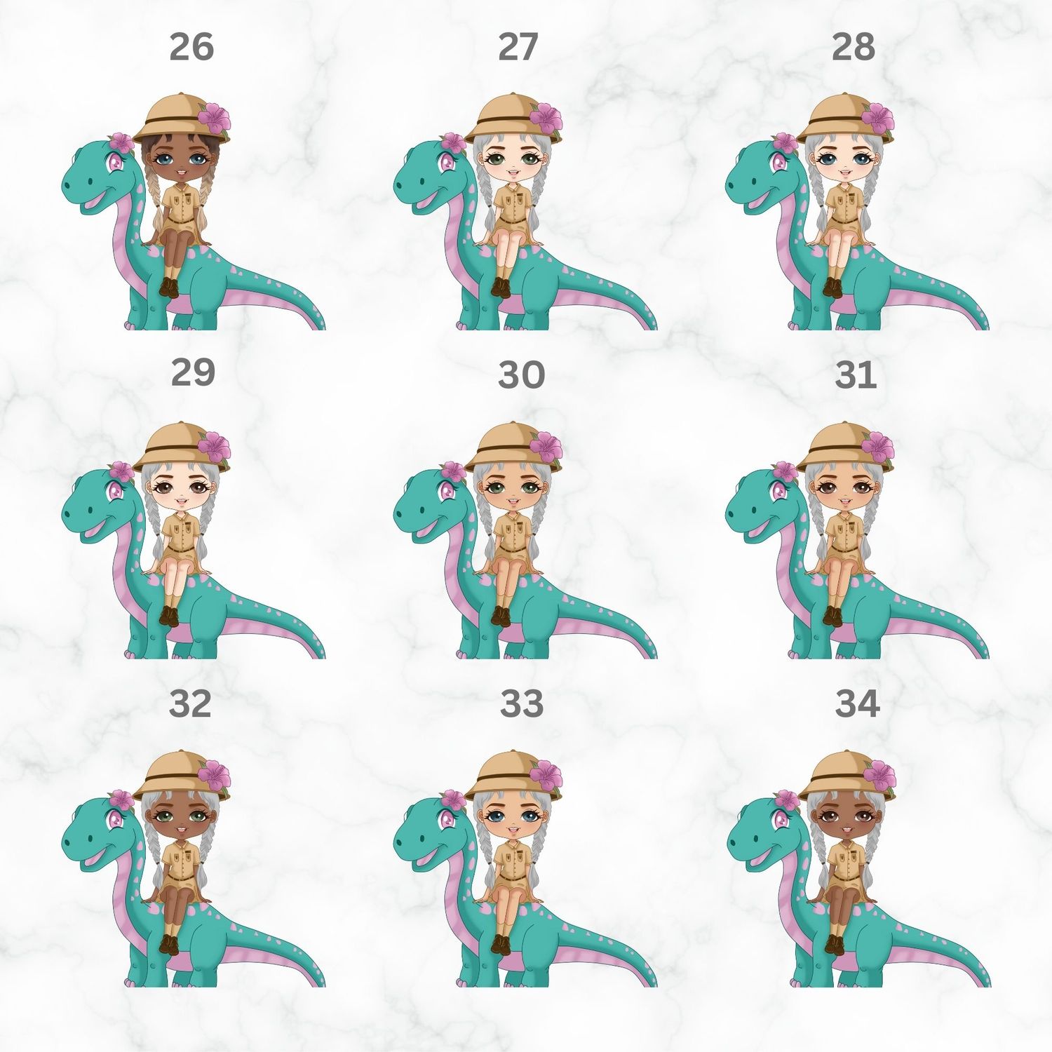 Bronto Dino Doll UVDTF or DTF Decal