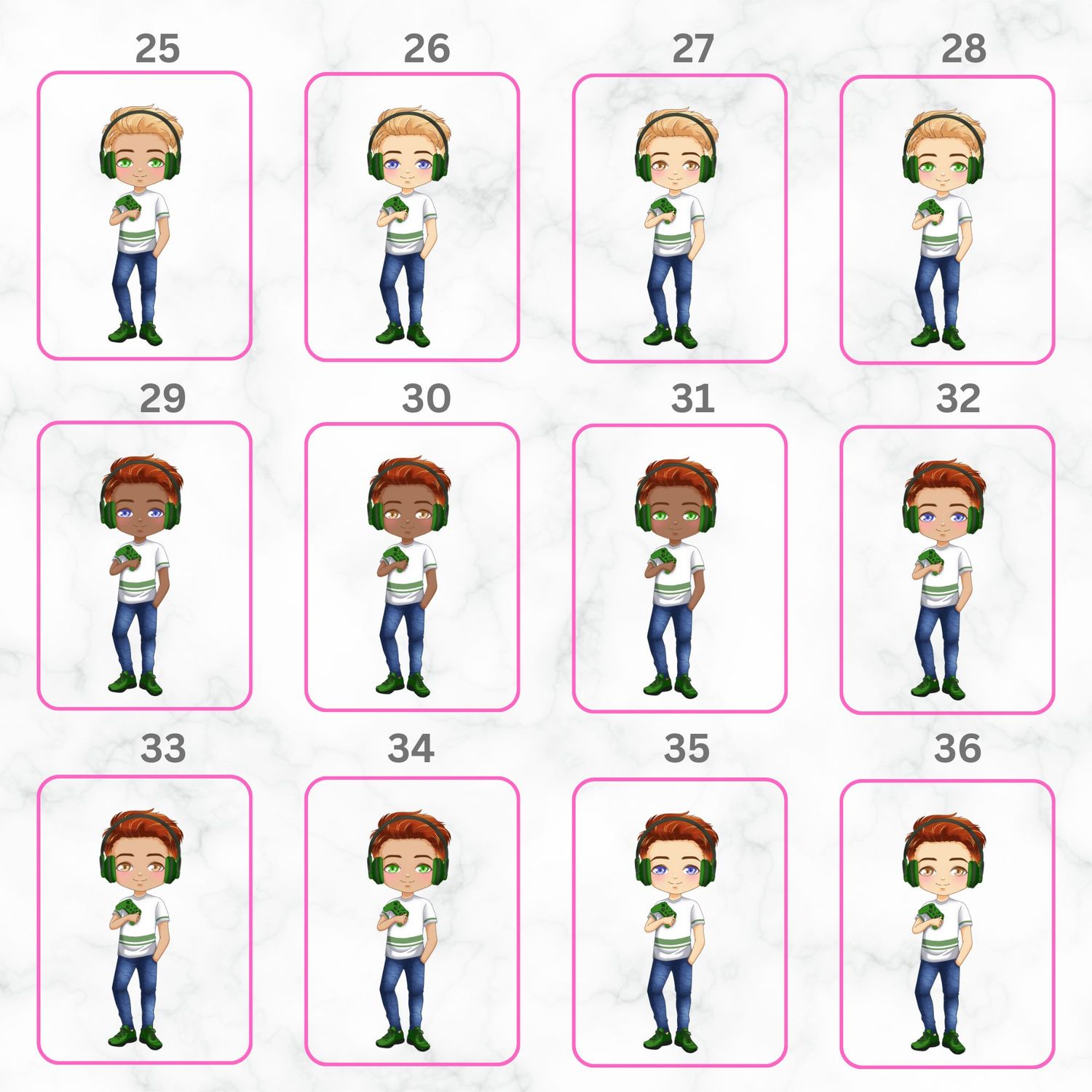 Gamer Boy Doll UVDTF or DTF Decal